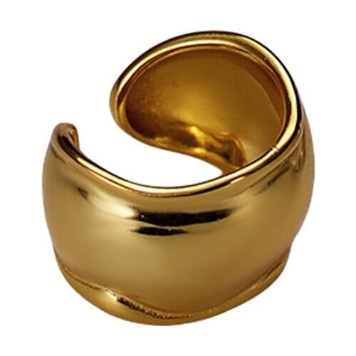 11mm ONLY 1PC (No pierced) Authentic 925 Sterling silver White/gold Wave Round Clip Earrings Jewelry E2218