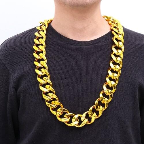 Oversized Large Hip Hop Gold Mens Big Acrylic Chunky Chain Necklace Gothic Plastic Punk Choker Chunky Chain Friendship Gifts