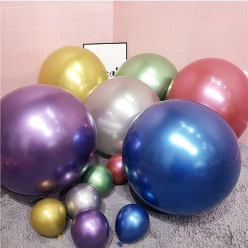 5/10/12/18inch Metallic Balloon Metal Chrome Latex Balloons Big round helium balloon Wedding Birthday Party Decorations Globos