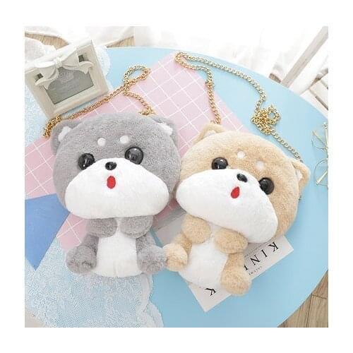 Japanese Style Cute Shiba Dog Doll Single Shoulder Bags Mini Phone Wallet Bag Purse Cartoon Lolita Chain Sweet Girl Kawaii