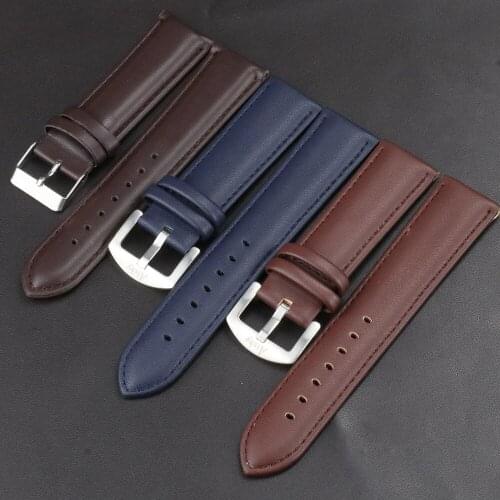 Soft Genuine Leather Strap Brown Quality Business Band Surface Calfskin Men Women Replace WatchBand 22mm Belt Luxury Watch Band