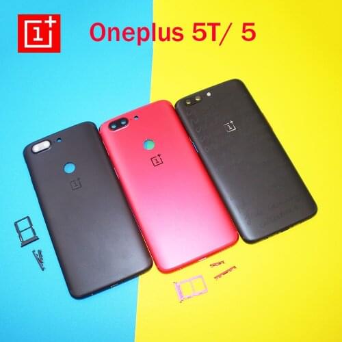 Original OnePlus 5T 5 Master Edition Back Battery Cover Door Rear Metal Housing Case With Camera Glass Lens Phone Part For 1+ 5T