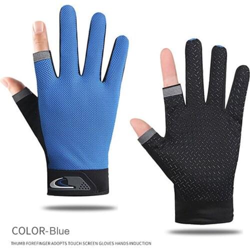 Fishing Gloves Men Women Outdoor Anti-slip 2 Cut Finger Breathable Mitten Sports Universal Cycling Equipment Fishing Carrying