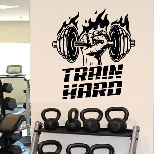 Drop Shipping Fitness Quote Wall Sticker Removable Wall Stickers Diy Wallpaper For Living Room Kids Room Wall Art Decal