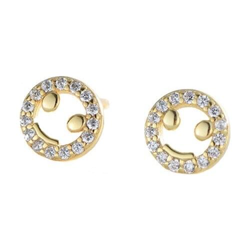 S925 Silver Earrings for Women 925 Silver Allmatch Earrings Smile Stud Earrings for Wedding Fine Jewelry Gift boucles d'oreilles