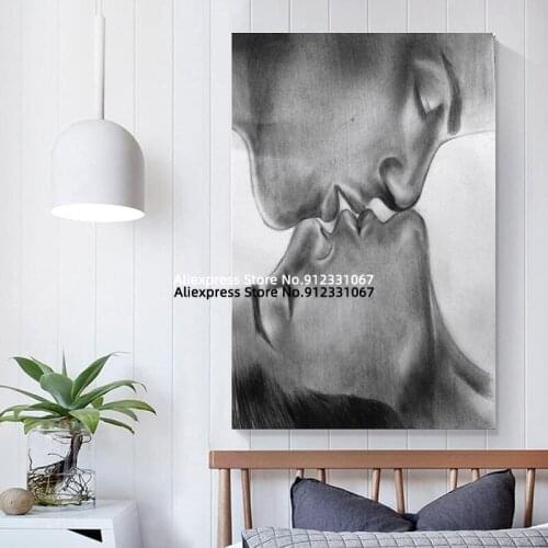Sexy Poster Men And Women Kissing Art Poster Erotic Canvas Print Poster Artwork Oral Sex Poster Decorative Canvan Painting