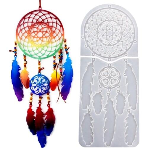 Dream Catcher Silicone Stencils Wall Decoration Pendant Resin Craft Stencils DIY Tool For Epoxy Resin Casting эпоксидная