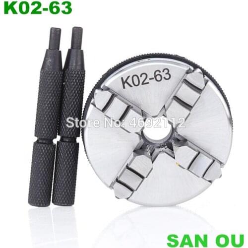SANOU K02-63 K02 63mm 4 Jaw Mini Lathe Chuck Manual Self-Centering Lathe Chuck M14 for CNC Buddha Beads Machine