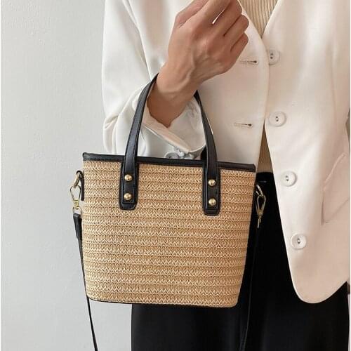 High Quality Women Straw Handbags Tote Bags Fashion Summer Ladies Shoulder Messenger Bags Casual Female Crossbody Bags for Women
