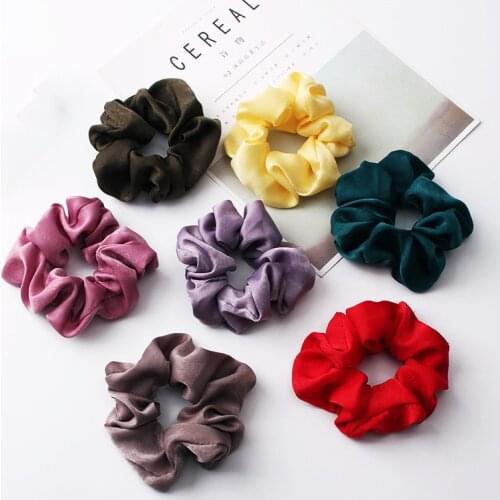 Summer Style Multicolor Women Korea Velvet Hair Scrunchie Elastic Hair Bands Solid Fashion Elastic Hair Bands Casual Hearwead