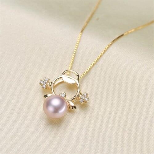 Factory Wholesale Real Solid S925 Sterling Silver Accessories DIY Jewelry Making Pearl Pendant For Women Charm Gift