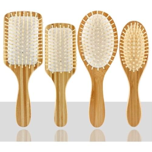 1 Pcs Fashion Hair Care Anti-hair Loss Massager Simple Massage Comb Wooden Bamboo Salon Styling Brush For Womens And Mens