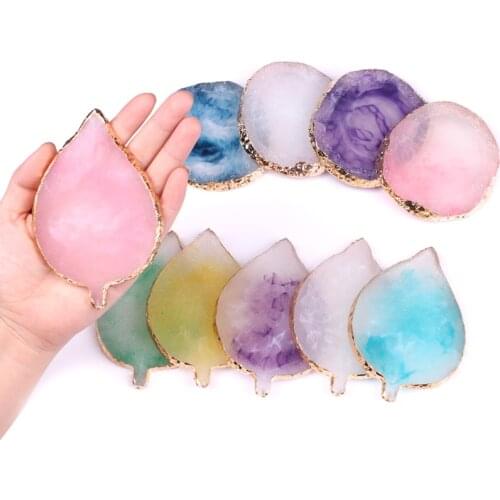 1Pcs Natural Resin Stone Nail Color Display Palette Acrylic UV Gel Polish Cream Foundation Mixing Pallet Manicure Nail Art Tools