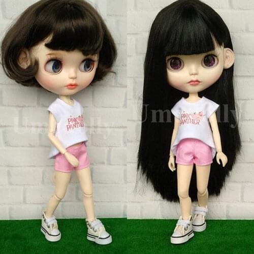 1 PCS Handmade 1/6 Doll Clothes Pants / T-shirt for Blyth, Azone, Licca, OB24, Momoko, Barbi Doll Clothing Accessories