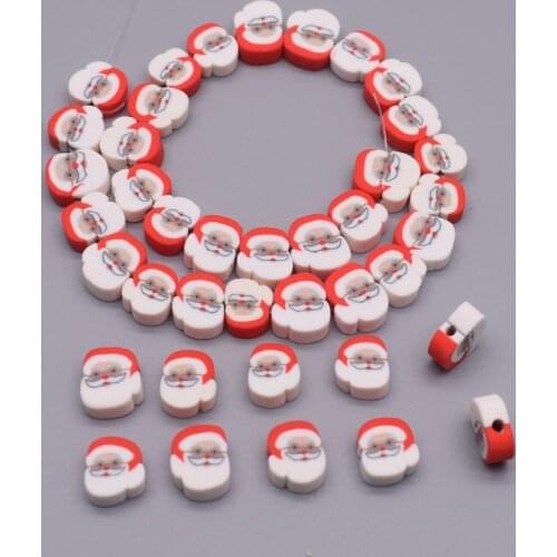 10mm Jewelry Findings Clay Beads Santa Claus Christmas shoes Christmas tree Polymer Clay Beads For Jewelry Making DIY Bracelet