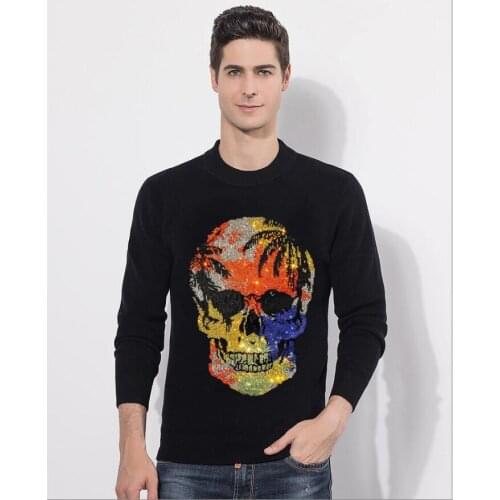 2021 brand new casual Diamond stone pullover men sweater clothing pull sweaters mens fashion male knitwear Hot drill