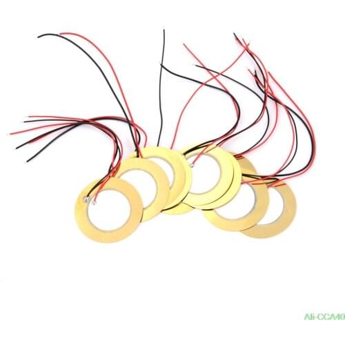 35mm Piezo Ceramic Element Sounder Sensor Trigger Drum Disc With Cable Length 11cm Piezoelectric Buzzer Copper 10pcs/lot
