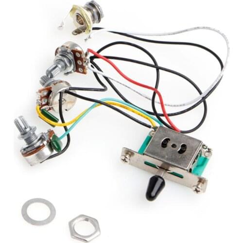 5-Way Switch 500k Pots Knobs Wiring Harness Pickup for Strat Guitar