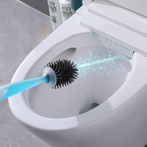 AODMUKI New Type Of Silicone Toilet Brush No Dead Ends Senior Household Brush Wall-Mounted Toilet Cleaning Kit Toilet Brush