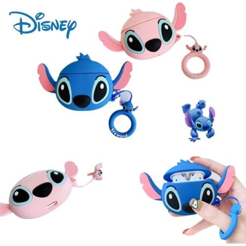 Disney Stitch Anti-fall Bluetooth Headset Shell Suitable for Airpods Pro Protective Sleeve Cute Cartoon Silicone Sleeve