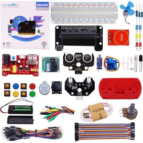 RISE-Micro:Bit Starter Learning Kit For Kids Bbc Micro-Bit Board Graphical Programmable Stem Toys Electronic Kit For 8+ Kids Wit