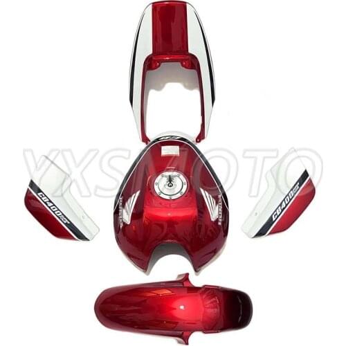 For Honda CB400 VTEC 1 2 Fairing Hull Bodywork Fairings Steel Tank Front Rear Fender Side Panel Red white