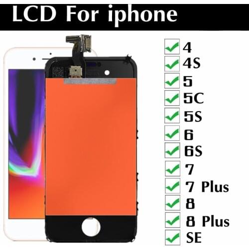 For Iphone 5 5c 5s SE 4s 6 7 8 Plus LCD Display Touch Screen Assembly Replacement Accessory For Iphone 4 LCD Display