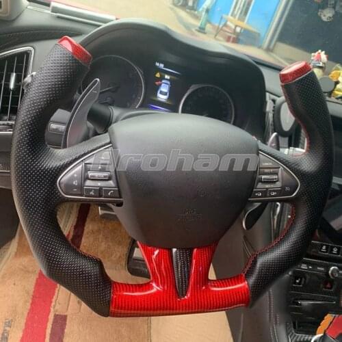 For Infiniti Q50 Q50L Q60 QX50 Q50D Q60S 2013 2014 2015 2016 2017 2018 2019 Carbon Fiber Racing Steering Wheel