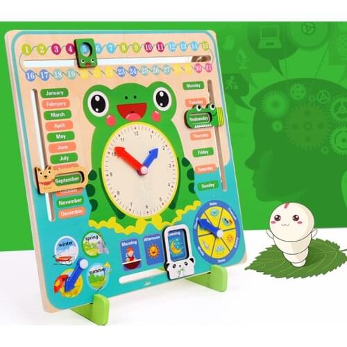 Boys And Girls Learn Time Season Weather Cognitive Toys Kids Cartoon Montessori Early Education Cognitive Time Teaching Tools