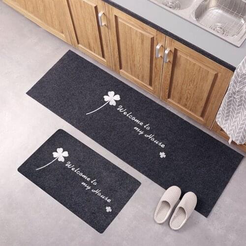 Four-leaf Clover Pattern Kitchen Mat Anti-slip Modern Printed Embroidered Area Rugs Living Room Balcony Bathroom Carpet Doormat