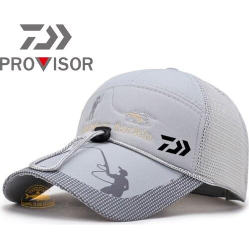 Summer DAIWA Fishing Hat Mens Outdoor Sun Protection Sunshade Fishing Hat Quick-drying Hiking Riding Hat Baseball Net Cap