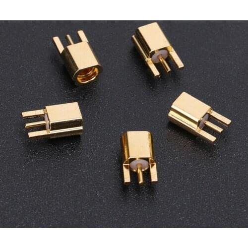 MMCX Female Jack Connector PCB Mount With Solder Straight Goldplated 3 Pins Drop Ship