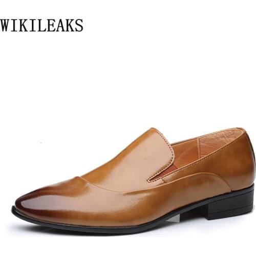 Business Suit Loafers Men Oxford Office Shoes for Men Formal Slip on Shoes Men Dress Shoes Leather Wedding Dress Zapatos Hombre