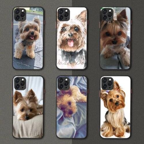 Yorkshire Terrier Dog Soft Cover Phone Case Black Transparent Matte For IPhone 7 8 11 12 S Mini Pro X XS XR MAX Plus Cover Shell