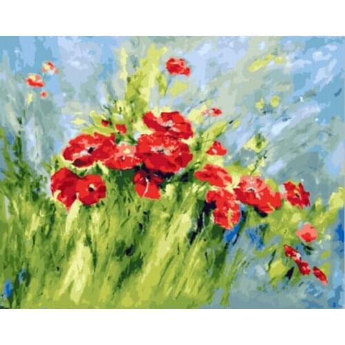 DRAWJOY Flower Framed Picture DIY Painting By Numbers Painting & Calligraphy Home Decoration For Living Room Wall