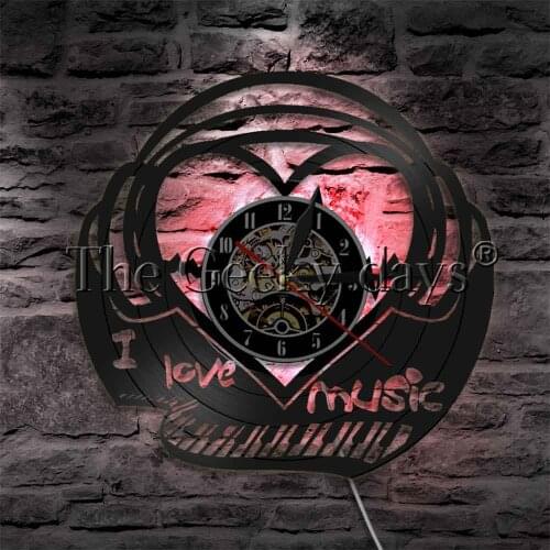 Piano Wall Lights Piano Keyboard LED Lighting Wall Clock Handemade Vinyl Record Wall Lamp I Love Music 3D Lighted Sign