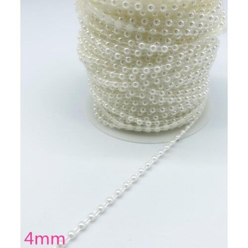 New 1 Yards 4mm Artificial Pearls Flower Beads Chain Garland Flowers Wedding Party Decoration Diy Accessories #05