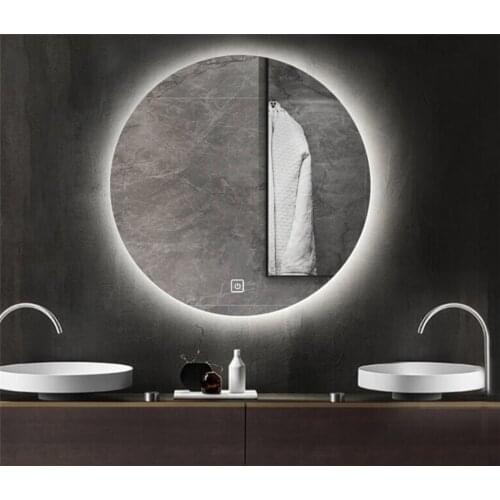 80cm CTL304 New Upgrade 2-color Light Smart Mirror Wall-mounted LED Bathroom Mirror Round Touch Screen Vanity Mirror 110V/220V
