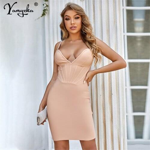 Sexy Rhinestone slip prom evening dresses for women party elegant summer Bandage corset dress club bodycon woman dress vestidos
