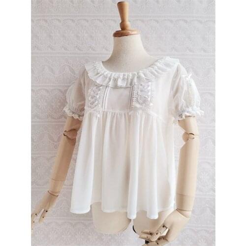 Chiffon and Lace Short Sleeve Lolita Blouse