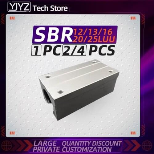 1pc 2pcs 4pcs Free shipping SBR12/13/16/20/25/30/35/40/50LUU aluminum block Linear motion ball bearing slide block