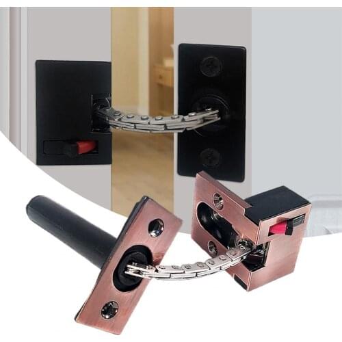 Chain Lock Anti-theft Hidden Chain Stainless Steel High Hardness Security Door Lock Chain for Hotel Dropshipping