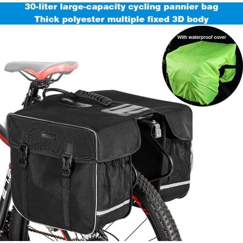 Bike Bag Bicycle Panniers with Large Capacity Waterproof Bicycle Rear Seat Bag Bike Cargo Bag Reflective Trim and Large Pockets