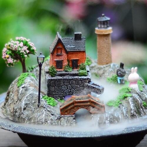The water fountain waterscape device study creative small basin landscape micro humidifier Fengshui round office desktop decorat