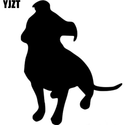 YJZT 10.3CM*12.7CM Pit Bull Dog Decor Vinyl Car Sticker Decals Black/Silver C10-00387