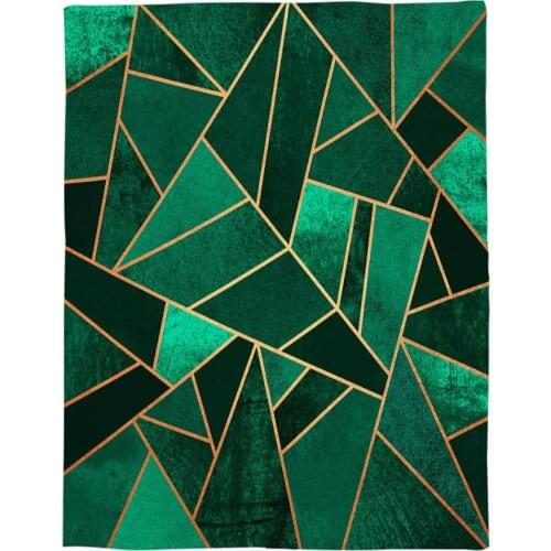 Green Grain Blanket Warm Tapestry Flannel Blanket For Bed Sofa Winter New Year Gift Fleece Throw Funny Plush Dropshipping