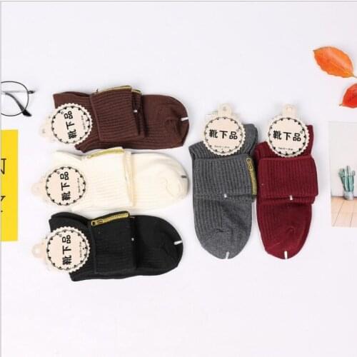 Women fashion casual lovely cute embroidery zipper knitted pattern ankle-high short cotton socks winter warm socks hosiery