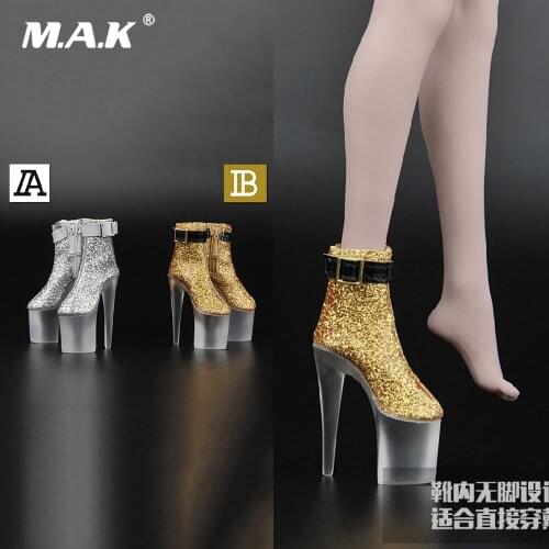ZY1020A/B 1/6 Female Figure Accessory Womens High Heel Boots with Transparent Bottom Hollow Inside without Feet for 12'' Body