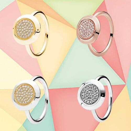 2021 New High Quality 925 Sterling Silver Classic Rose Gold Logo Pavé Zircon Ring For Women, Fashionable And Simple Jewelry