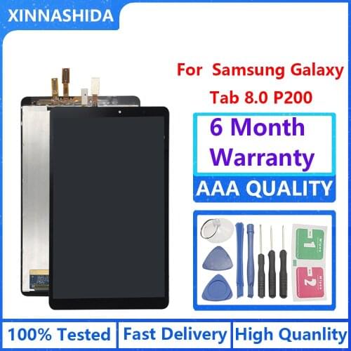 For Samsung Galaxy Tab A 8.0 2019 SM-P200 SM-P205 P205 P200 LCD Display Touch Screen Digitizer Glass Panel Assembly